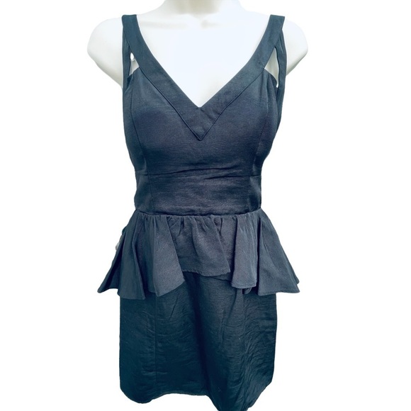 KEEPSAKE the label little black mini dress peplum ruffle sz small - Picture 8 of 12